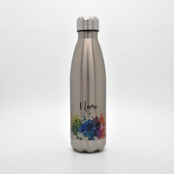 flexiNotes® FLASCHE "Splash" Silber 500 ml - Personalisiert